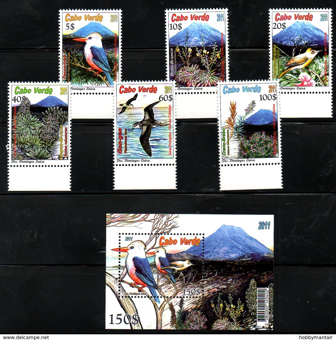 CABO VERDE, 2011, BIRDS, PLANTS 6v.+M/S  MNH** - Andere & Zonder Classificatie