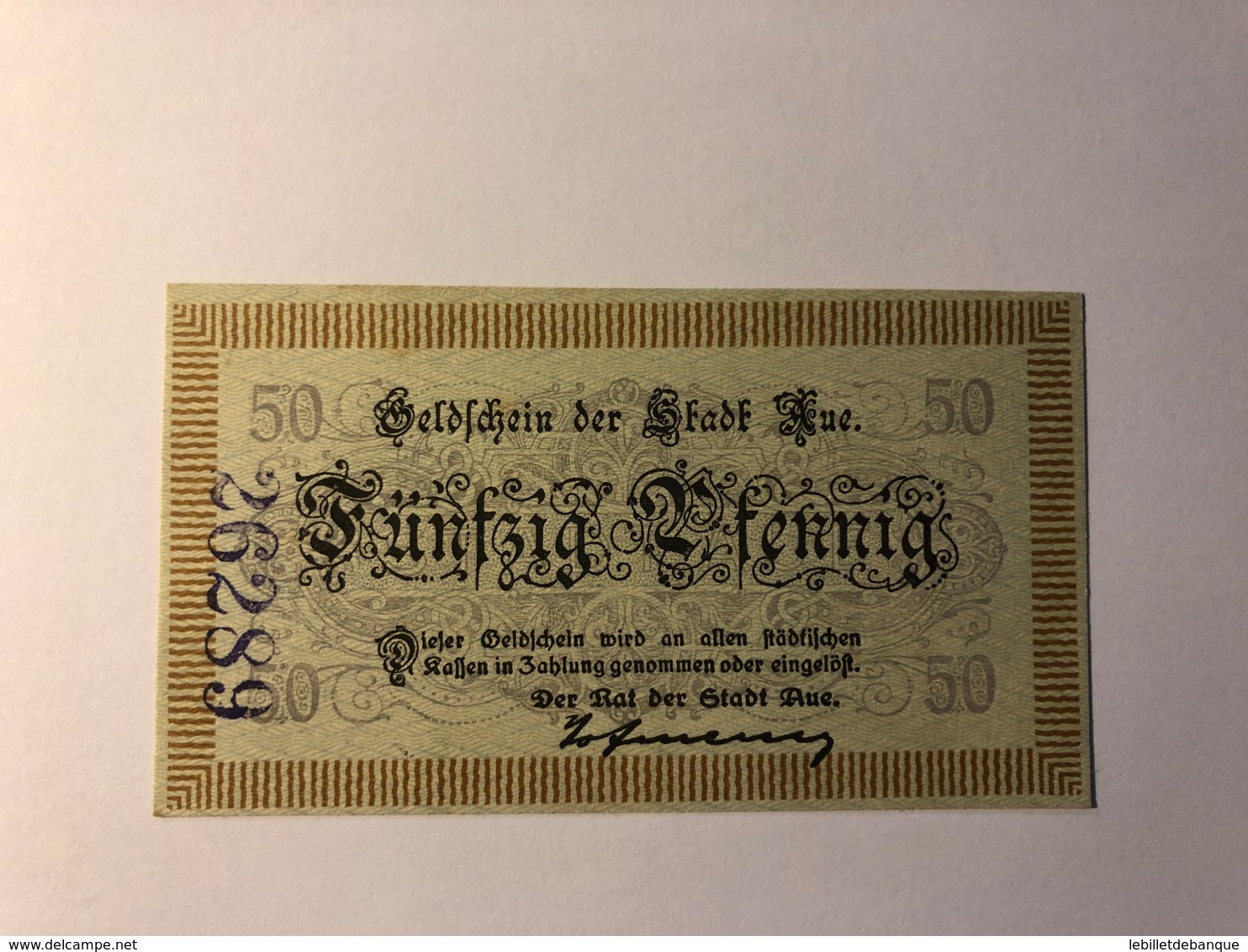 Allemagne Notgeld Aue 50 Pfennig - Collections