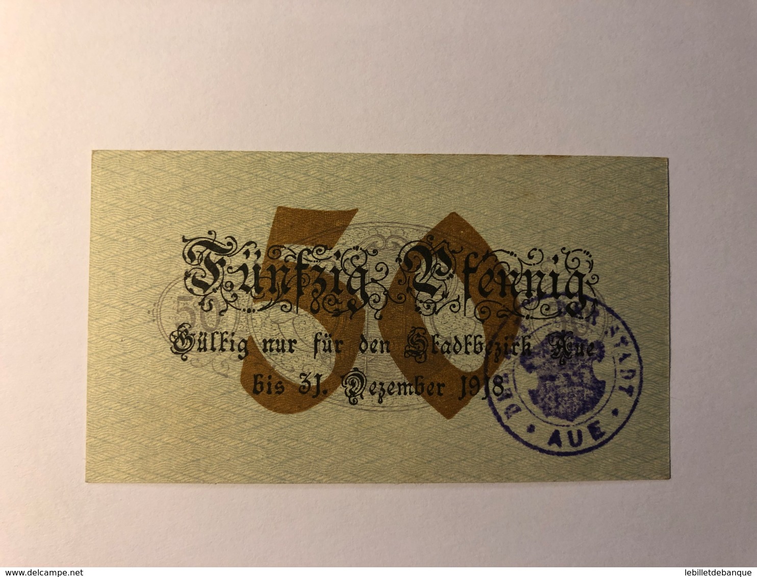 Allemagne Notgeld Aue 50 Pfennig - Collections