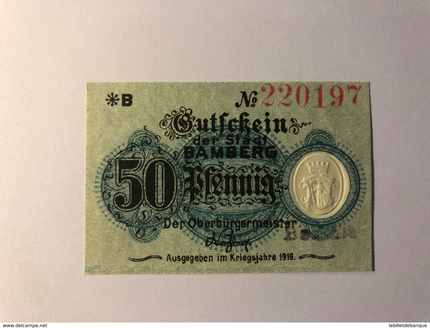 Allemagne Notgeld Bamberg 50 Pfennig - Collections