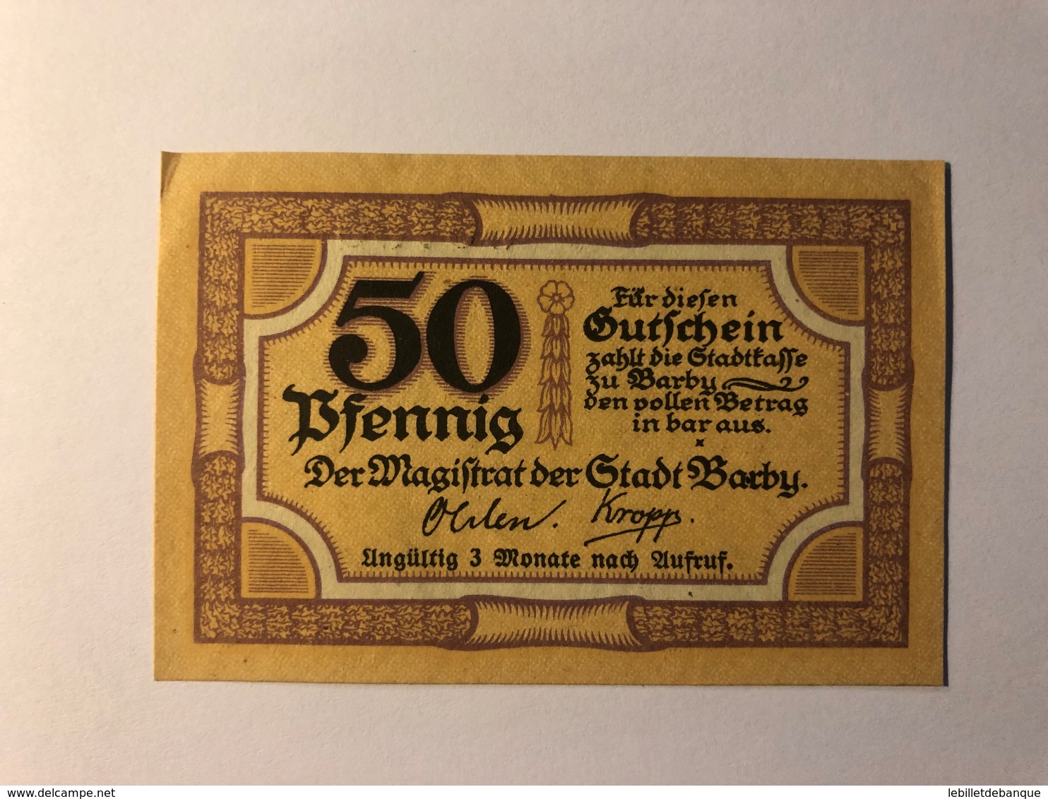 Allemagne Notgeld Barby 50 Pfennig - Collections