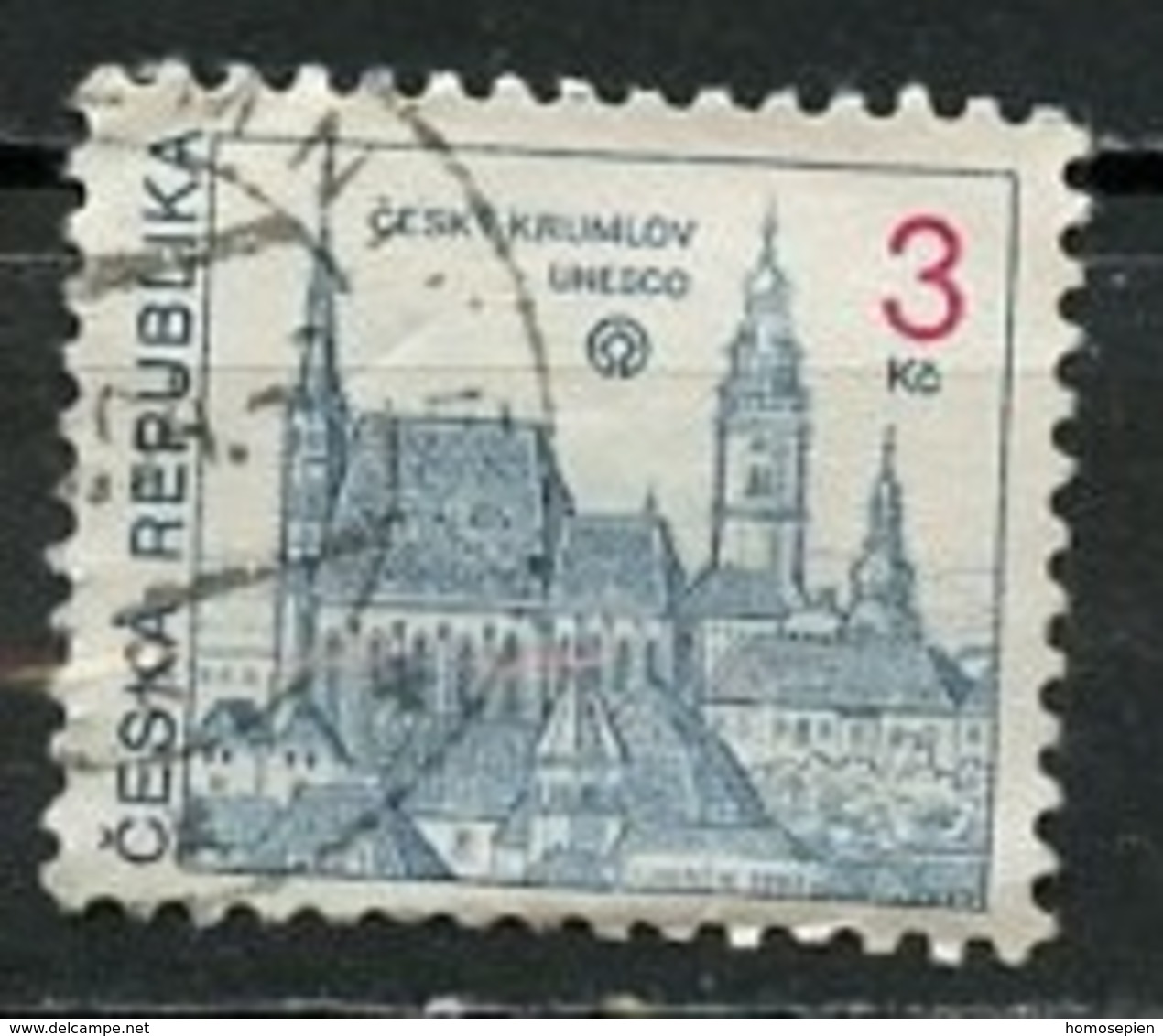 Tchéquie - Tschechien - Czech 1993 Y&T N°16 - Michel N°14 (o) - 3k Cesky Krumlov - Oblitérés