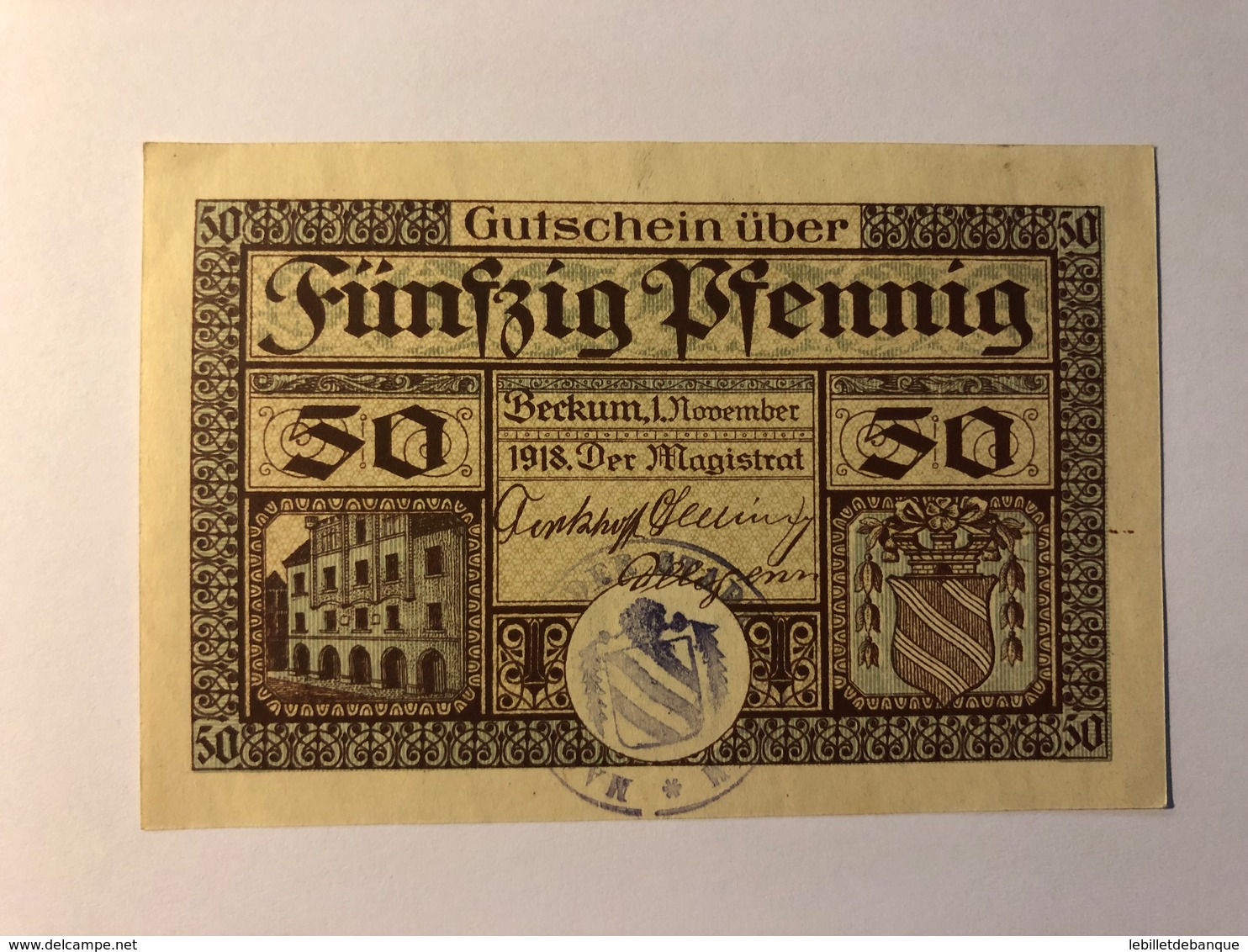 Allemagne Notgeld Beckum 50 Pfennig - Collections