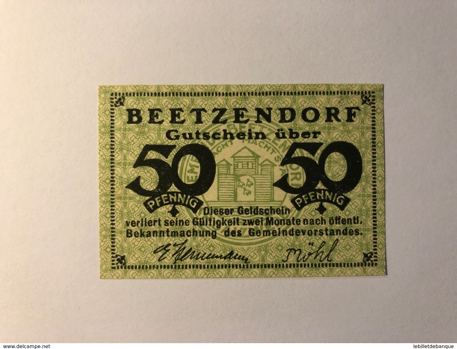 Allemagne Notgeld Beetzendorf 50 Pfennig - Collections