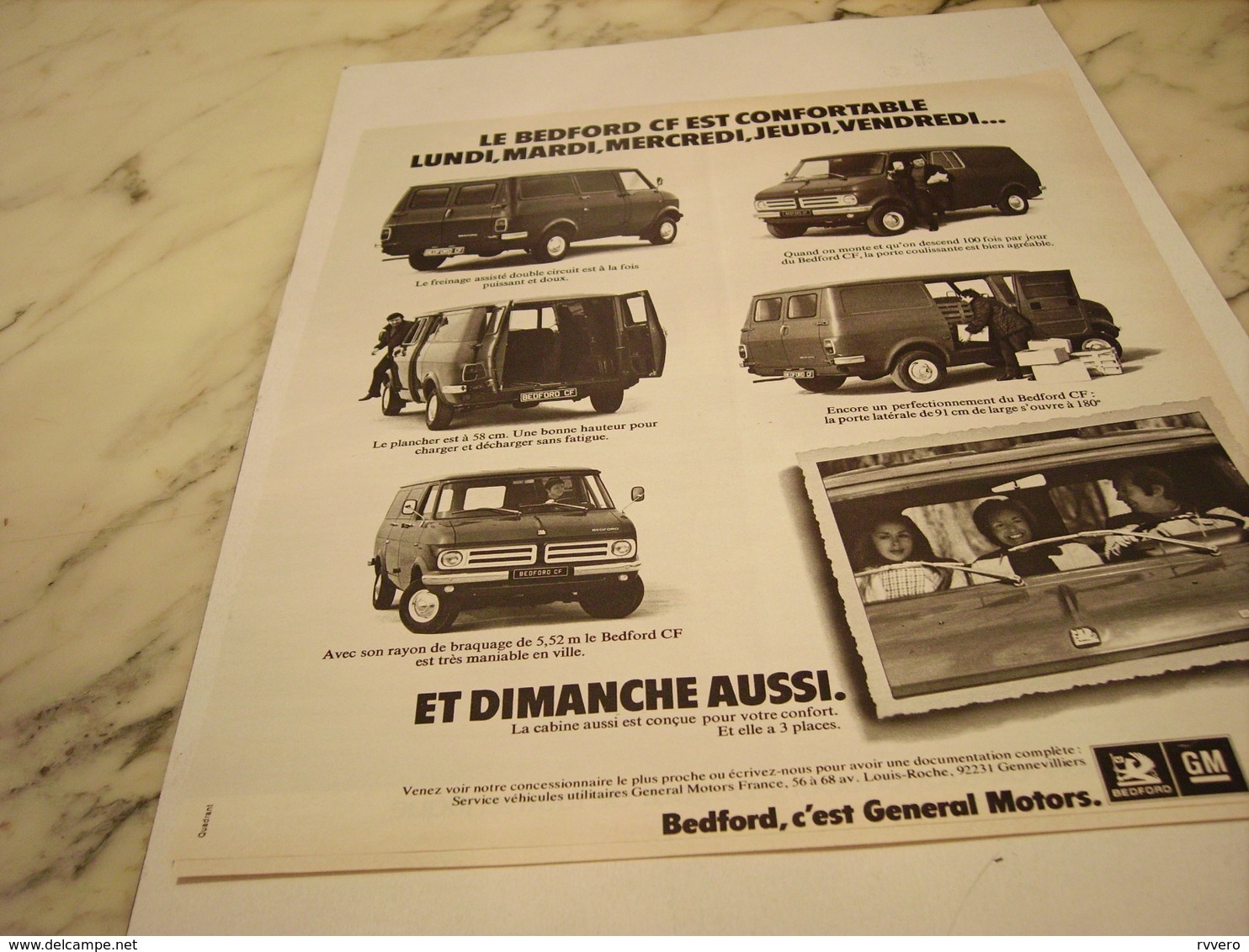 ANCIENNE PUBLICITE BEDFORD CAMION C EST GENERAL MOTORS  1975 - Vrachtwagens