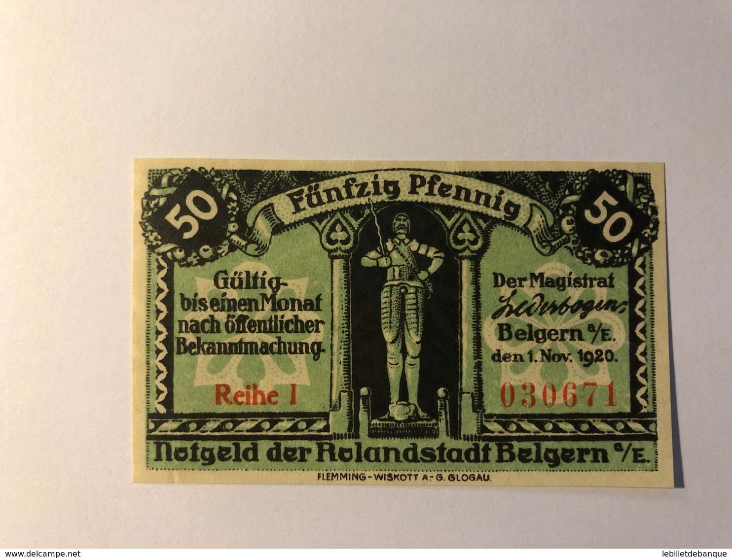 Allemagne Notgeld Belgern 50 Pfennig - Collections