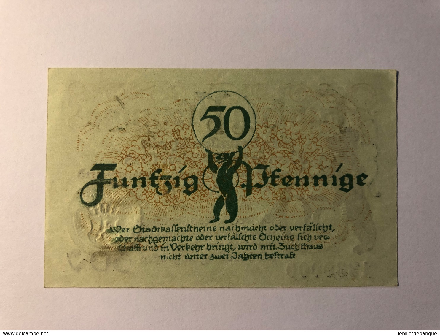 Allemagne Notgeld Berlin 50 Pfennig - Collections