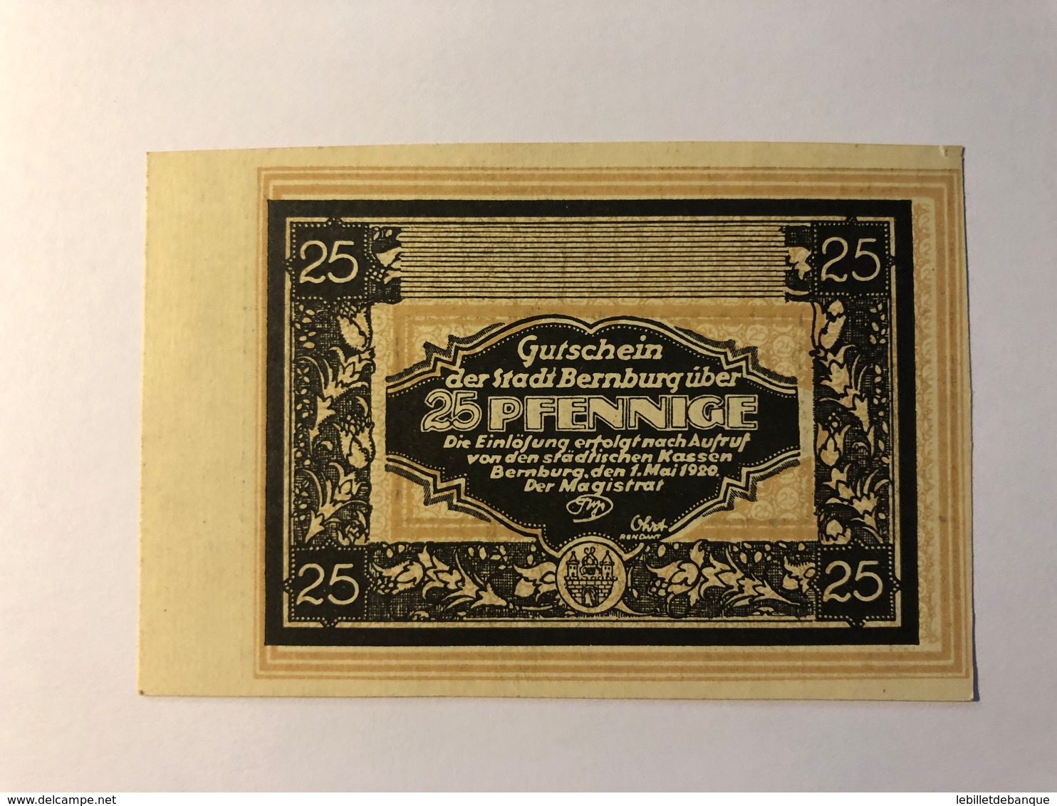 Allemagne Notgeld Bernburg 25 Pfennig - Collections