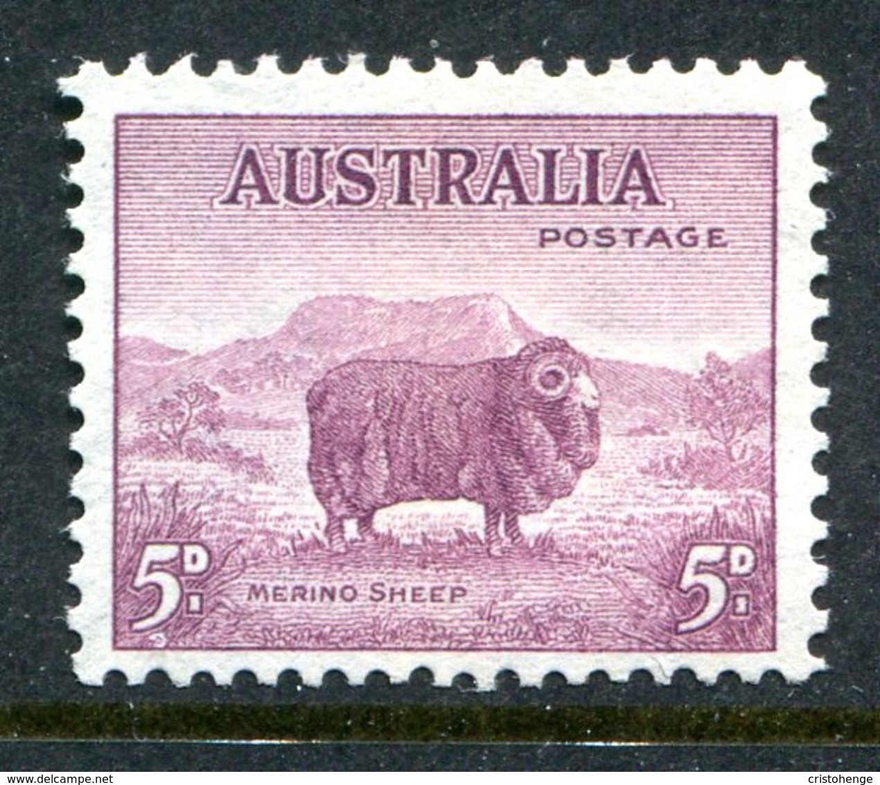 Australia 1937-49 KGVI Definitives (p.13½ X 14) - 5d Merino Lamb LHM (SG 171) - Ongebruikt