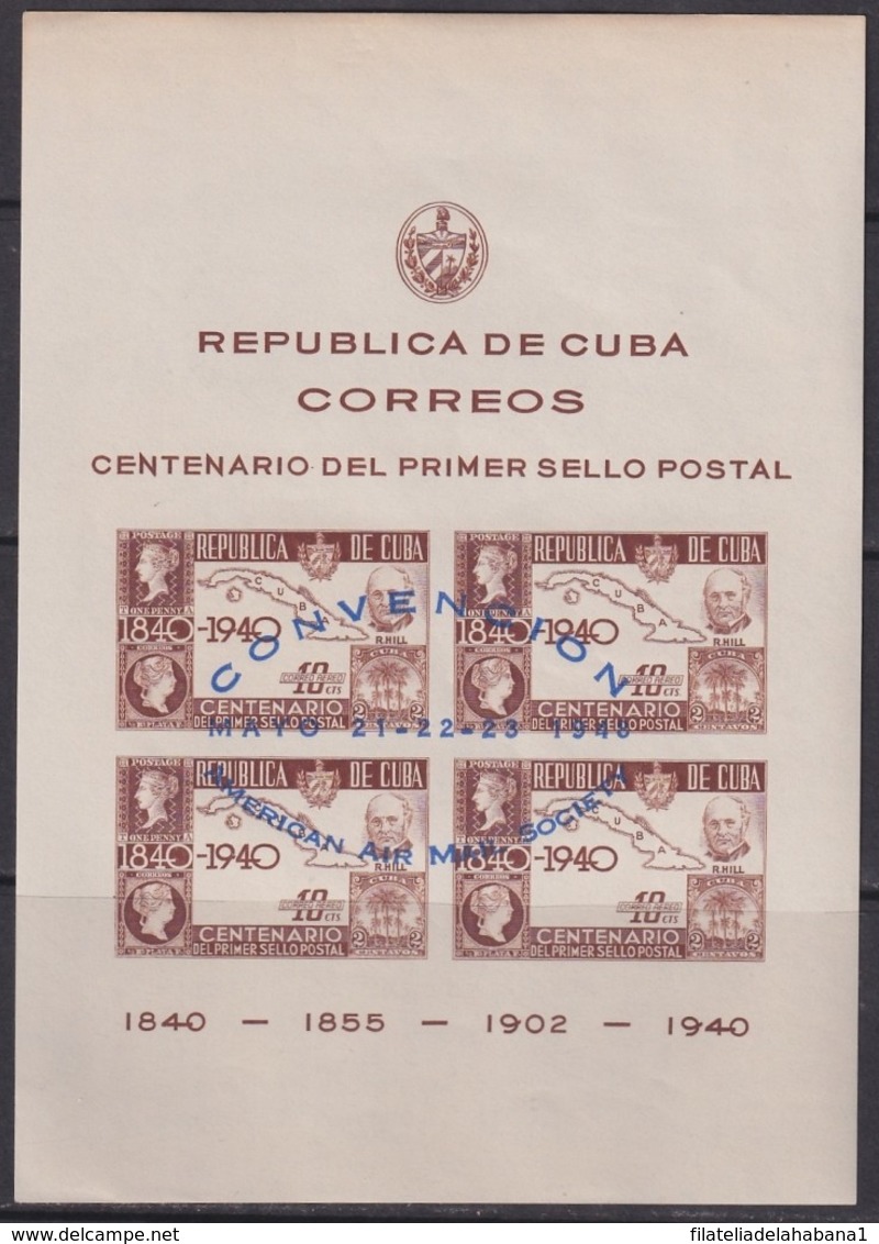 1948-114 CUBA REPUBLICA. 1948. Ed.400 HF CONVENCION AMERICAN AIR MAIL SOCIETY. MANCHAS DEL TIEMPO. - Prefilatelia