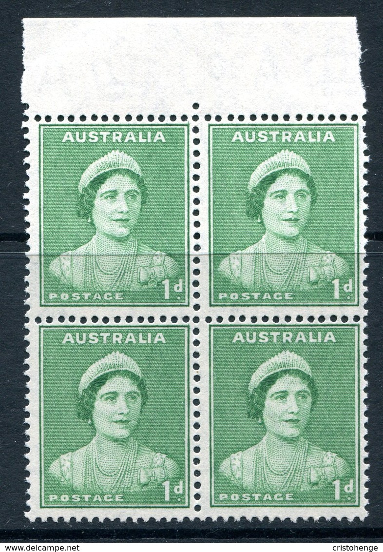 Australia 1937-49 KGVI Definitives (p.15 X 14) - 1d Queen Elizabeth - Block Of 4 MNH (SG 180) - Mint Stamps