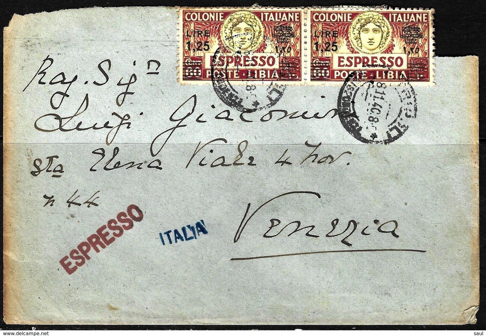 458 - ITALIA - LIBIA - 1940 - RARE EXPRESS STAMP - COVER - UNCHECKED - Collezioni (senza Album)