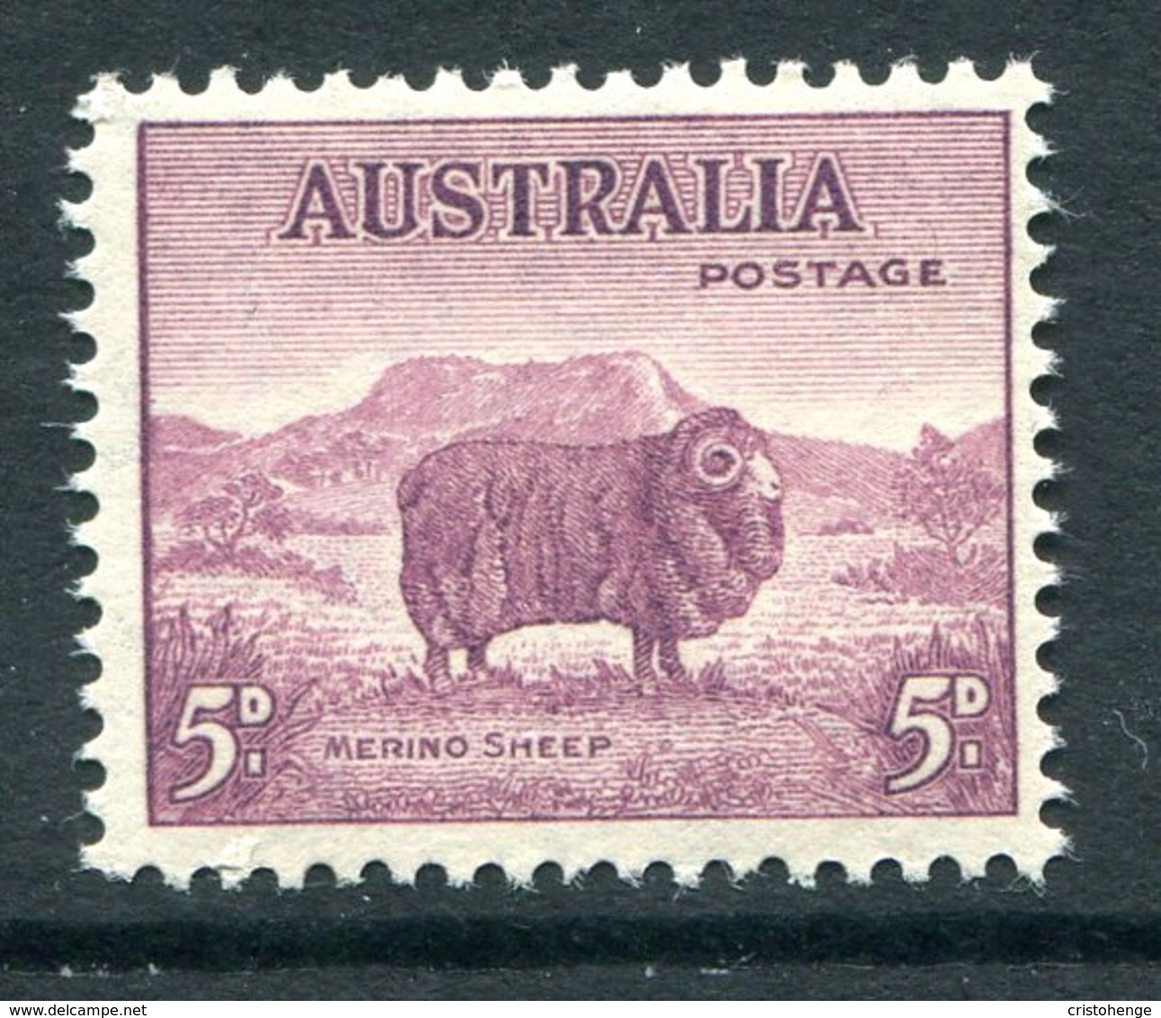 Australia 1937-49 KGVI Definitives (p.15 X 14) - 5d Merino Lamb MNH (SG 189) - Neufs