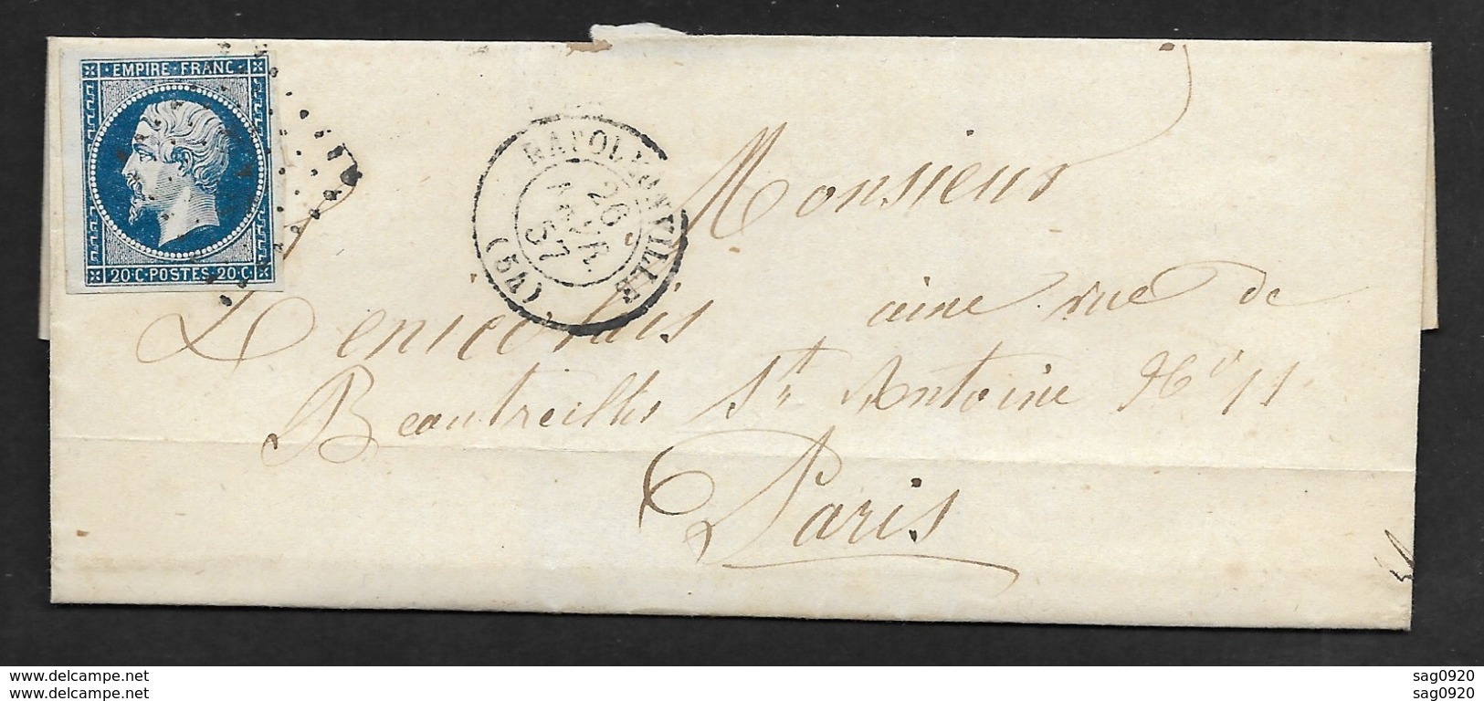 Morbihan-Lettre-Losange Petit Chiffre-Cachet à Date De Napoléonville-N°14A - 1849-1876: Période Classique