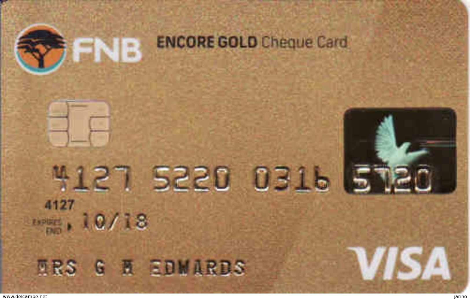 South Africa Bank Card VISA, FNB Gold Magnetic Card - Cartes De Crédit (expiration Min. 10 Ans)