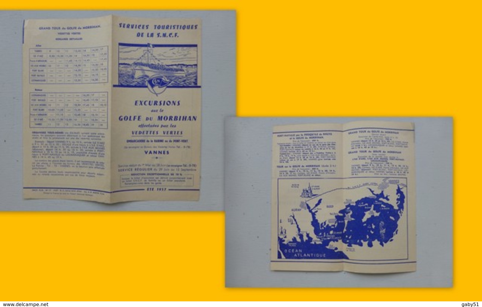 Excursions Golfe Du Morbihan, été 1957, Dépliant Illustré ; L01 - Michelin (guides)