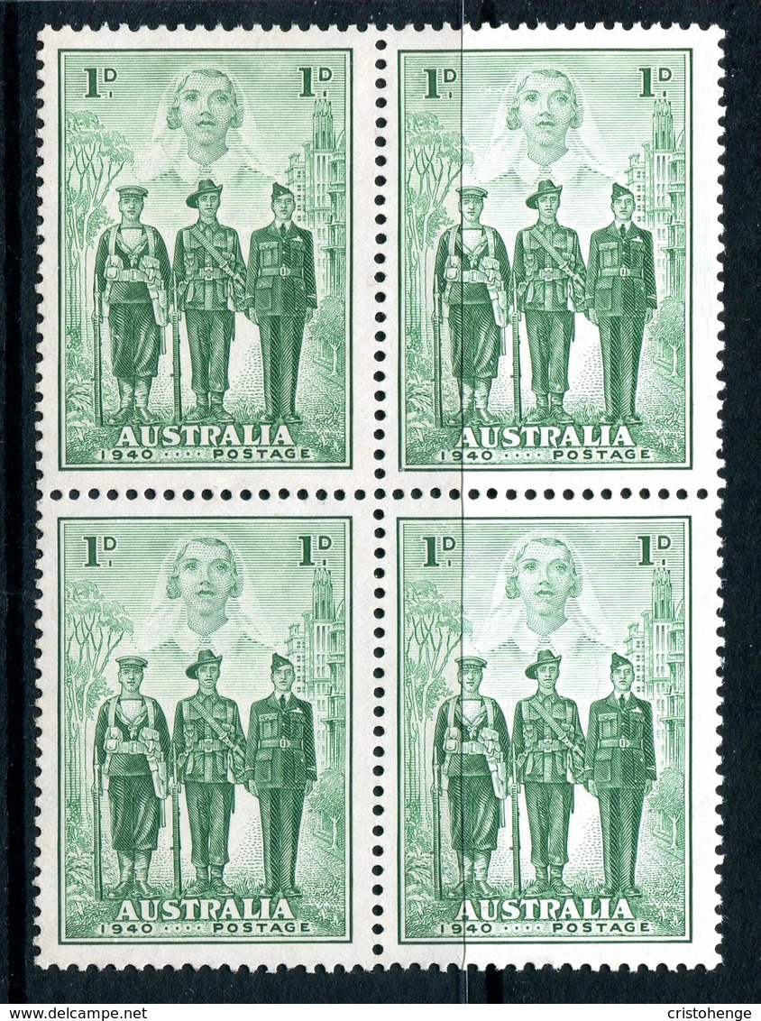 Australia 1937 Australian Imperial Forces - 1d Value Block Of 4 MNH (SG 196) - Mint Stamps