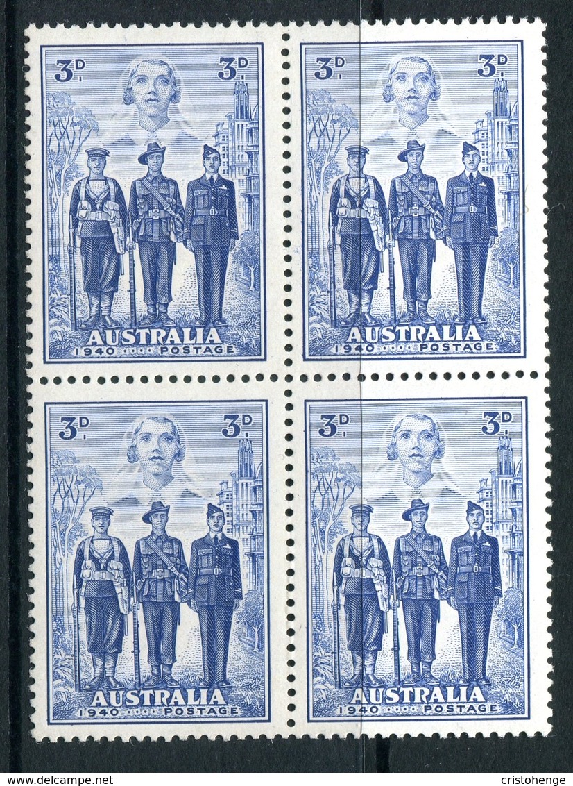 Australia 1937 Australian Imperial Forces - 3d Value Block Of 4 LHM (SG 198) - Ongebruikt