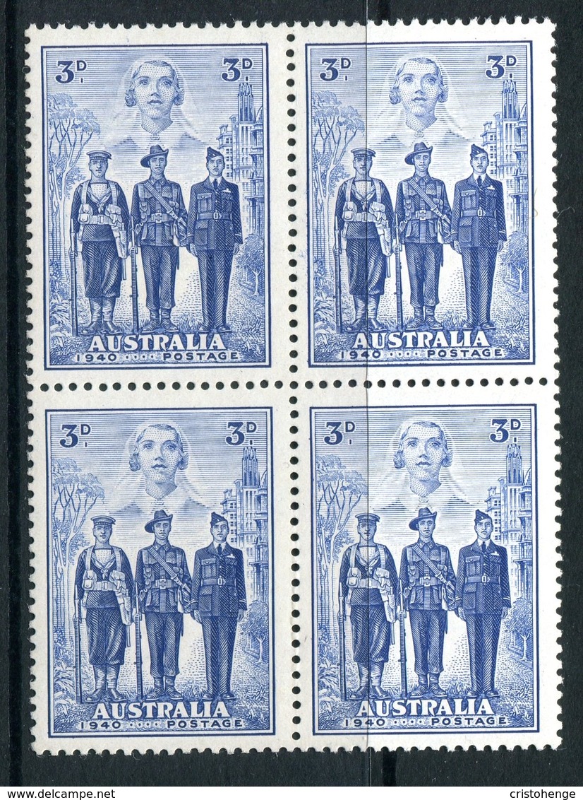 Australia 1937 Australian Imperial Forces - 3d Value Block Of 4 LHM (SG 198) - Mint Stamps