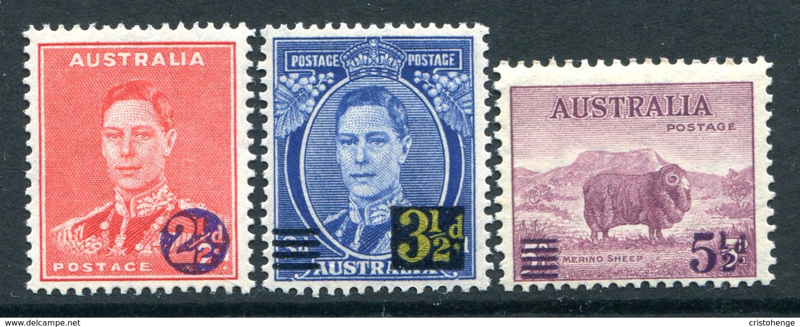 Australia 1941 KGVI Definitive Surcharges Set MNH (SG 200-202) - Mint Stamps