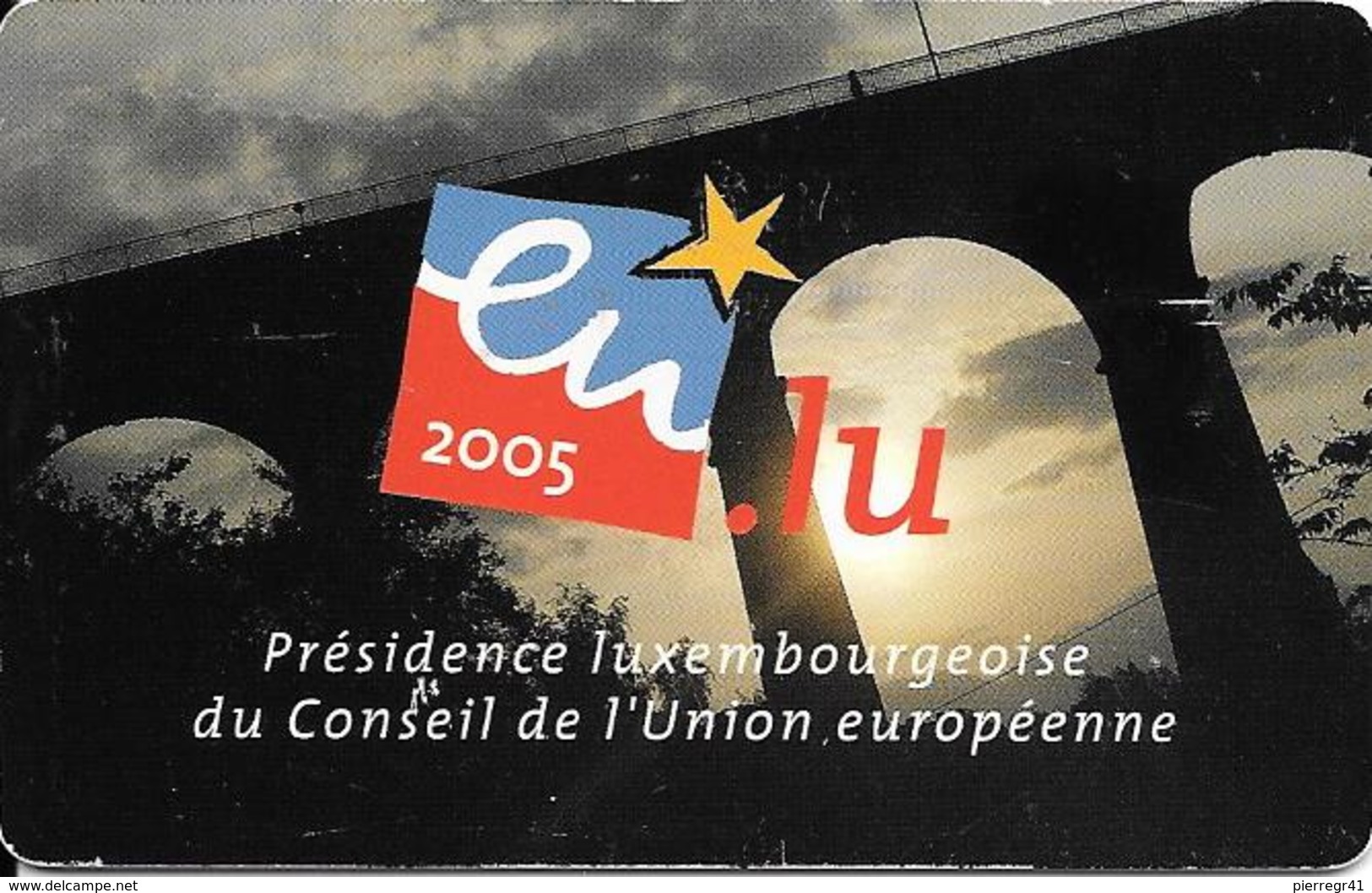 CARTE-PUCE-LUXEMBOURG-50U-TS34-OR5-01/05-UNION EUROPEENNE PRESIDENCE -V°Sans N° Série--TBE - Luxembourg