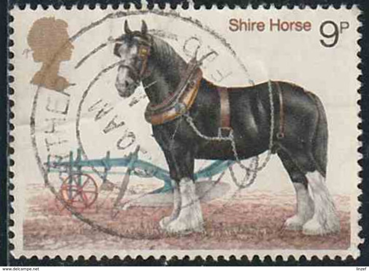 GB 1978 Yv. N°868 - 9p Cheval De Gros Trait, Race Shire - Oblitéré - Oblitérés