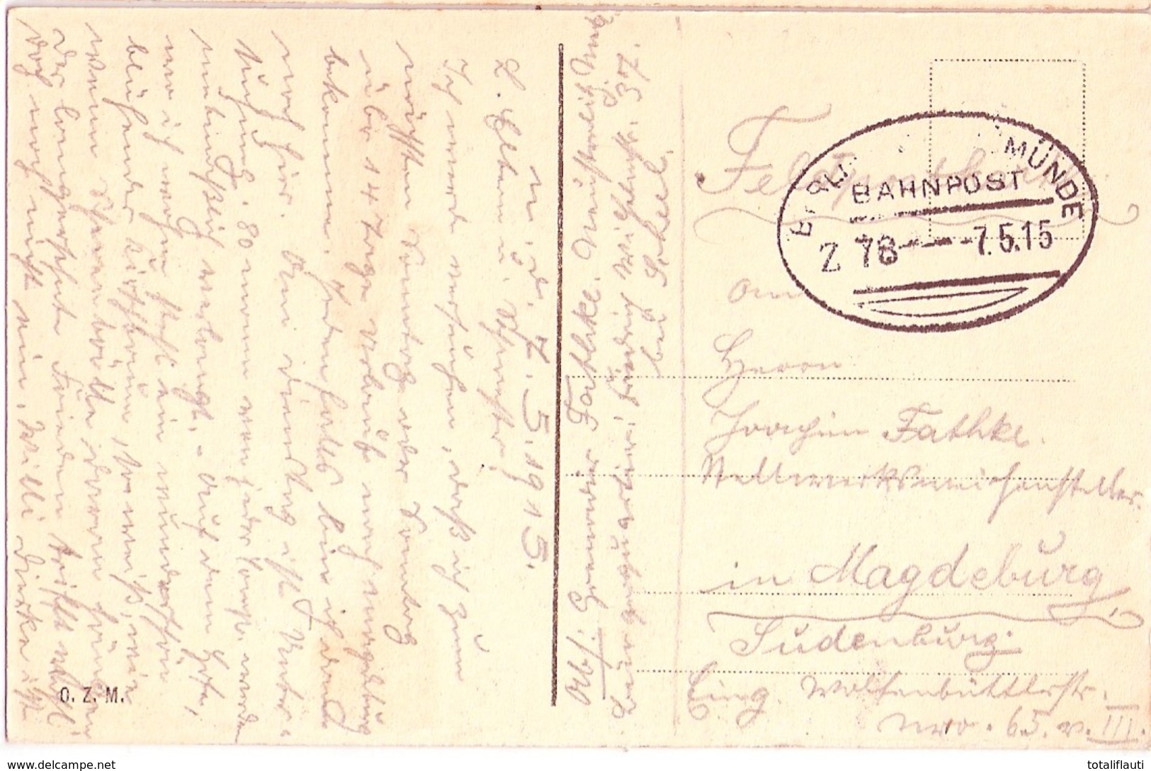 NEUSTRELITZ Herzog Carl Borwin Gedächtnisheim Deutlicher Bahnpost Stempel Z 78 7.5.1915 TOP-Erhaltung - Neustrelitz