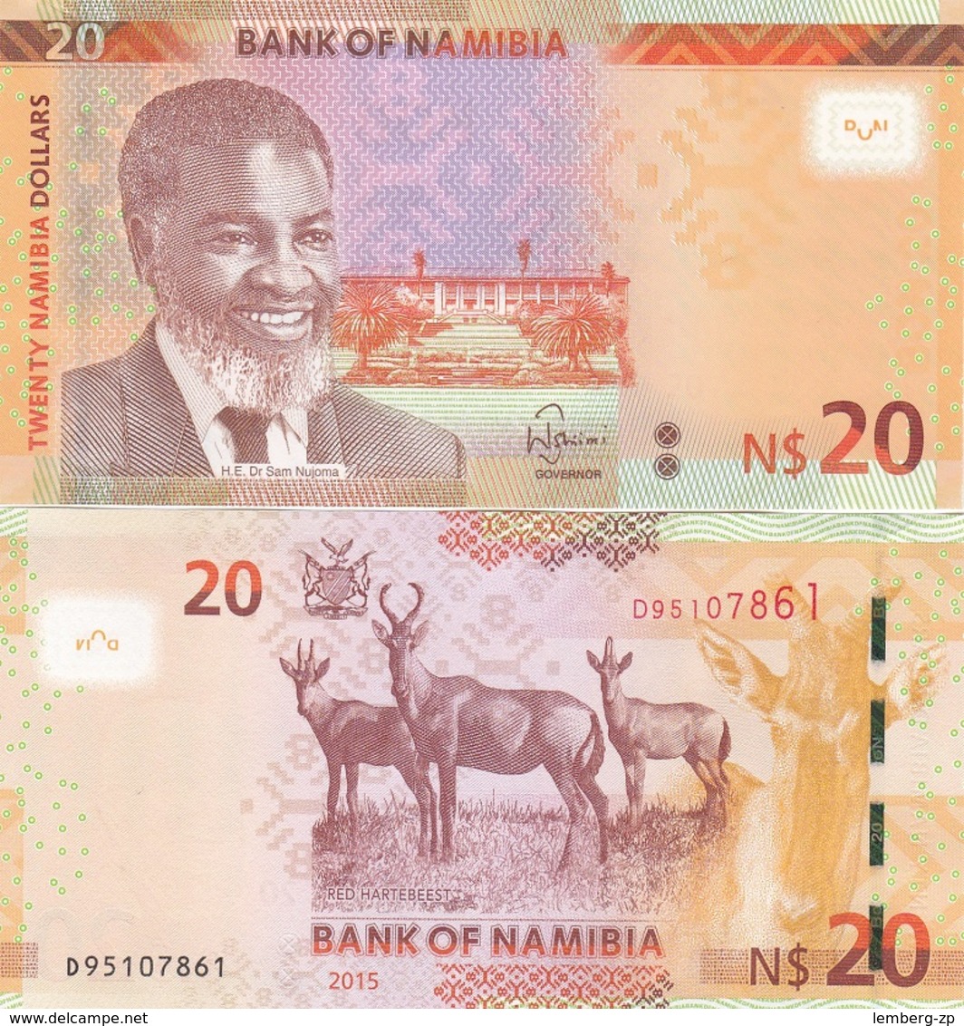 Namibia - 20 Dollars 2015 UNC Lemberg-Zp - Namibia