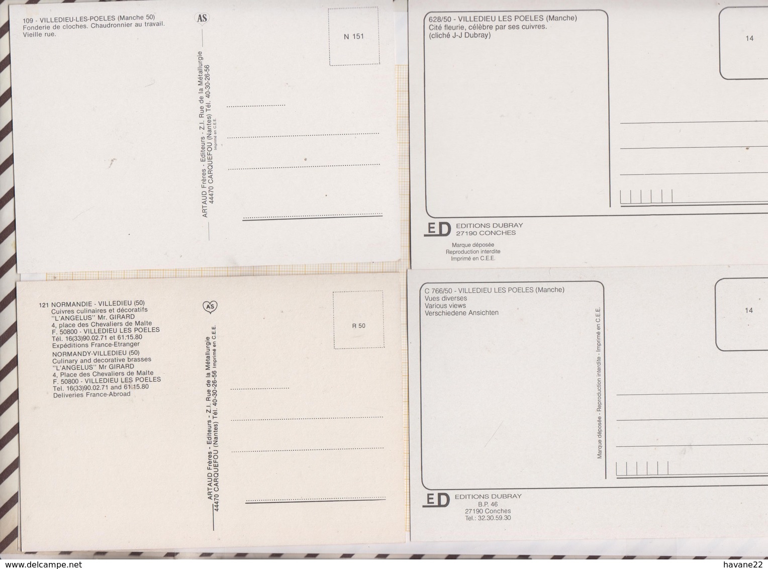 9AL1601 VILLEDIEU LES POELES  Lot De 4 Cartes Multi Vues  2 SCANS - Villedieu