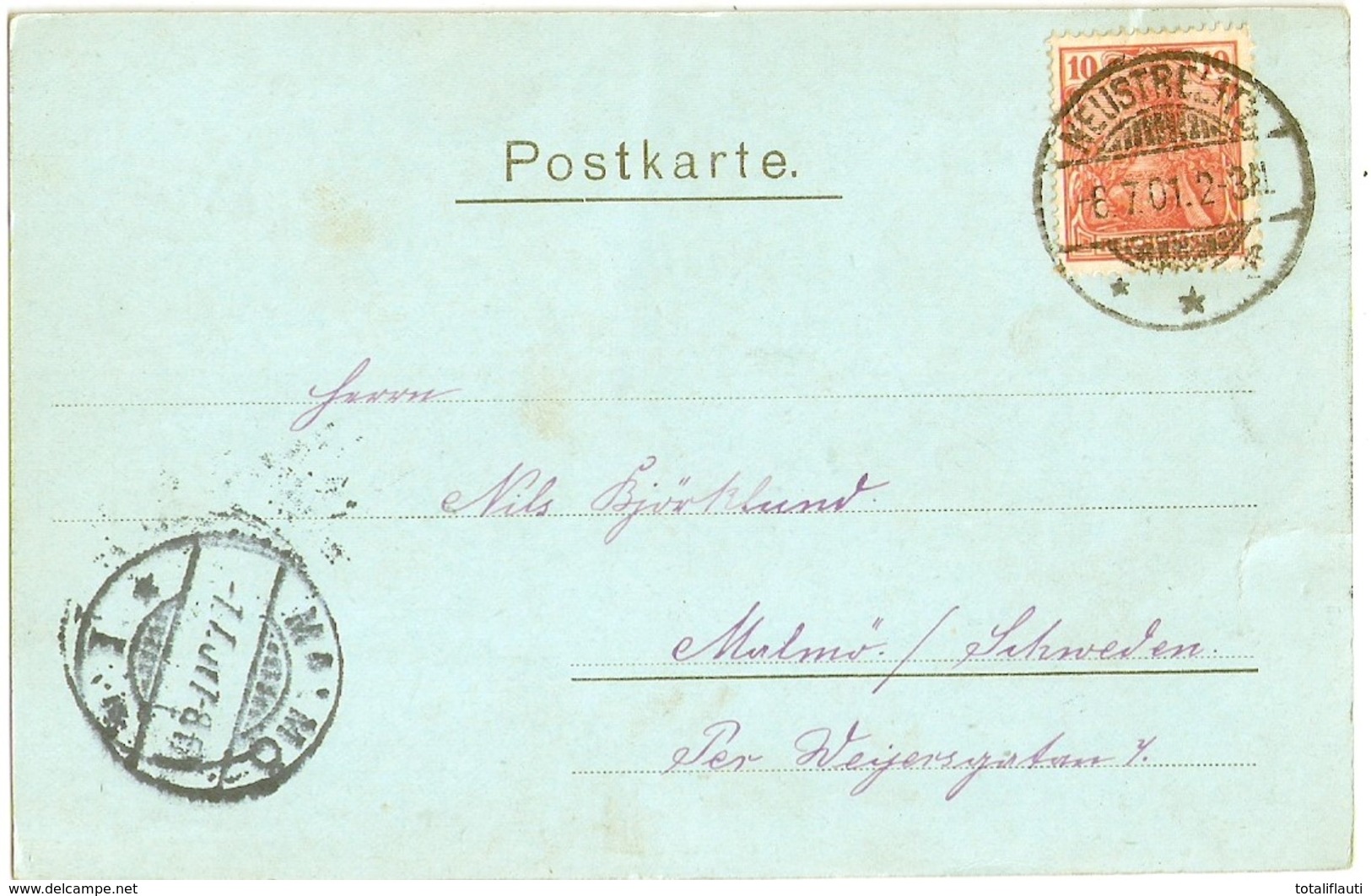 NEUSTRELITZ Augustastrasse Mit Bahnhof Belebt 8.7.1901 Gelaufen TOP-Erhaltung - Neustrelitz