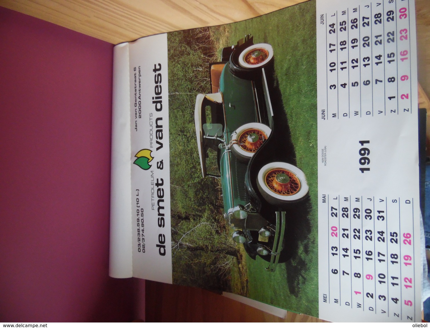 Kalender Oude Auto's De Smet & Van Diest - Grand Format : 1991-00