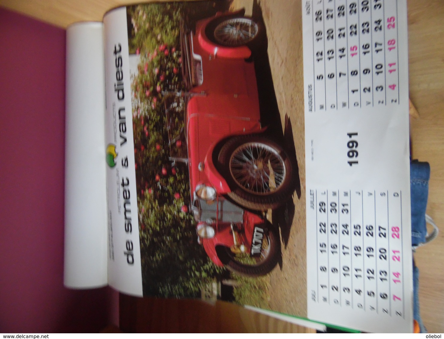 Kalender Oude Auto's De Smet & Van Diest - Grand Format : 1991-00