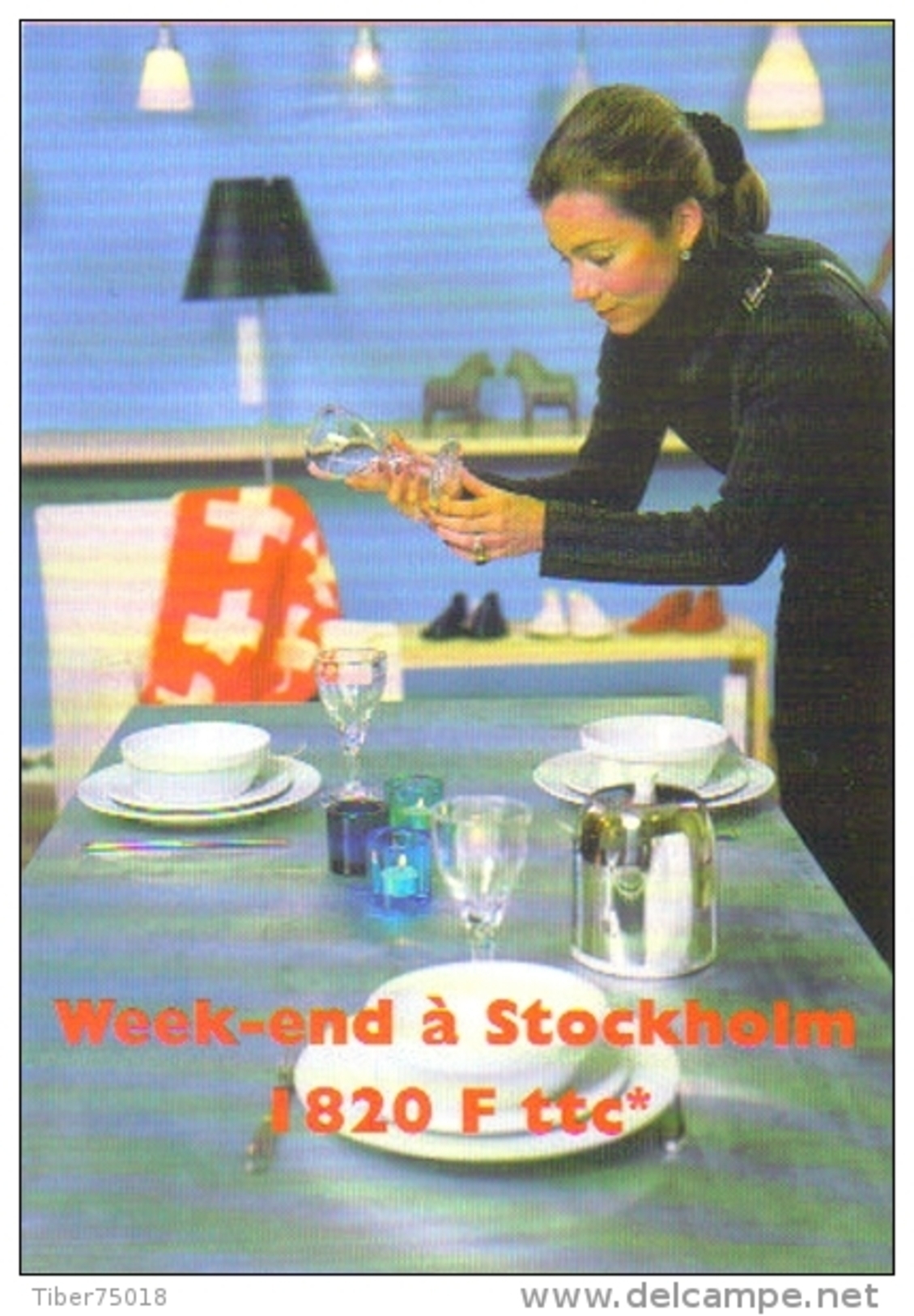 Carte Postale édition "Carte à Pub" - Week-end à Stockholm (Suède - Vol SAS - Compagnie D'aviation) - Publicité