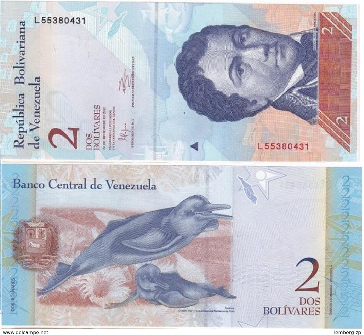 Venezuela - 5 Pcs X 2 Bolivares 27.12. 2012 Pick 88c UNC Lemberg-Zp - Venezuela