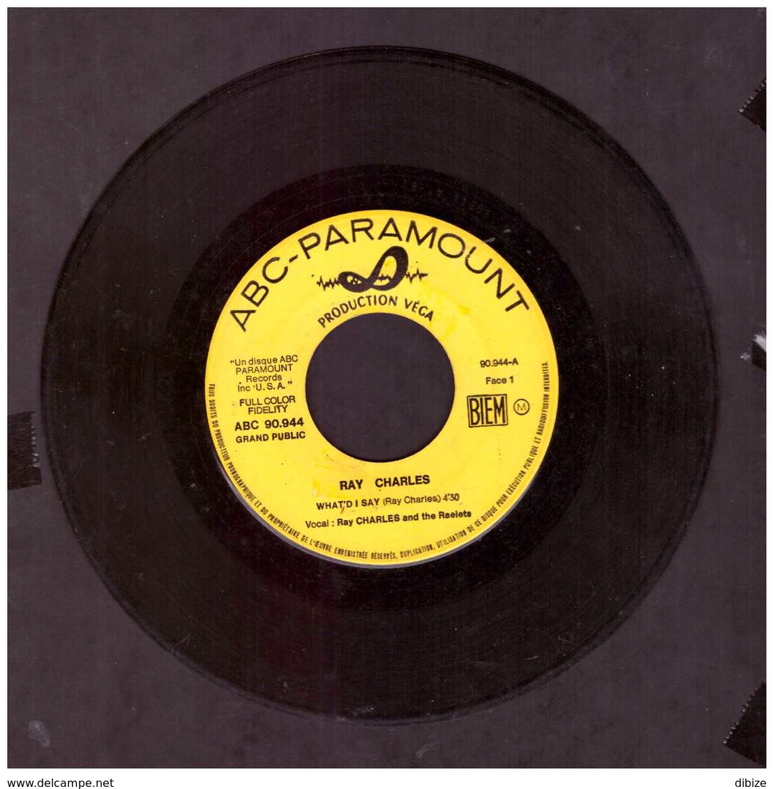 45 Rpm Vinyl Record. Ray Charles. Music Of The Film : The Cincinnati Kid. Average State. - Soundtracks, Film Music