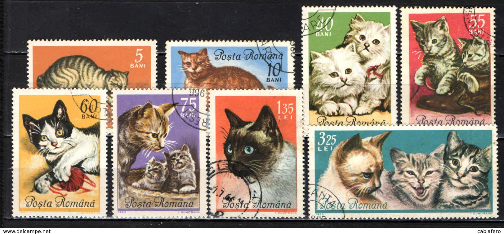 ROMANIA - 1965 - SERIE GATTI - CATS - USATI - Usati