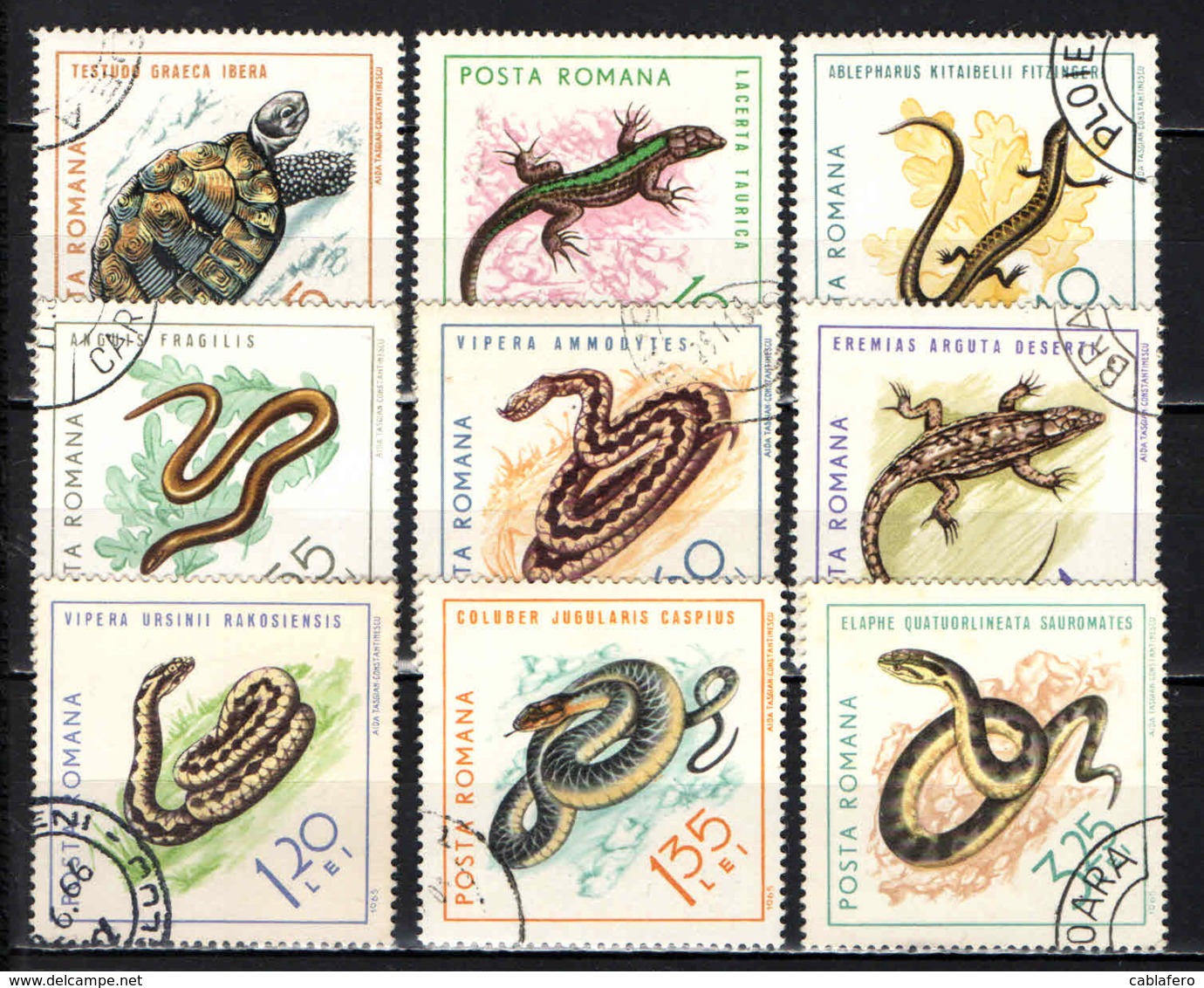 ROMANIA - 1965 - Reptiles - USATI - Usati