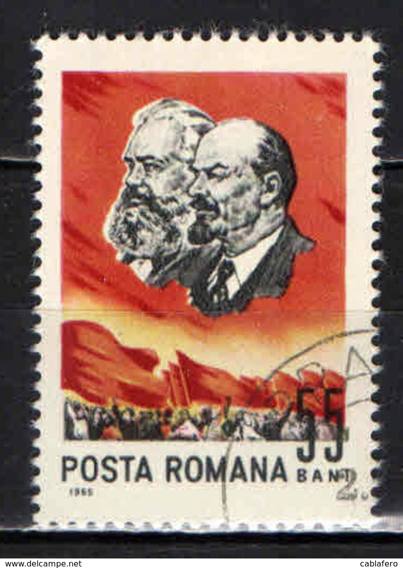 ROMANIA - 1965 - Marx And Lenin - USATO - Usati