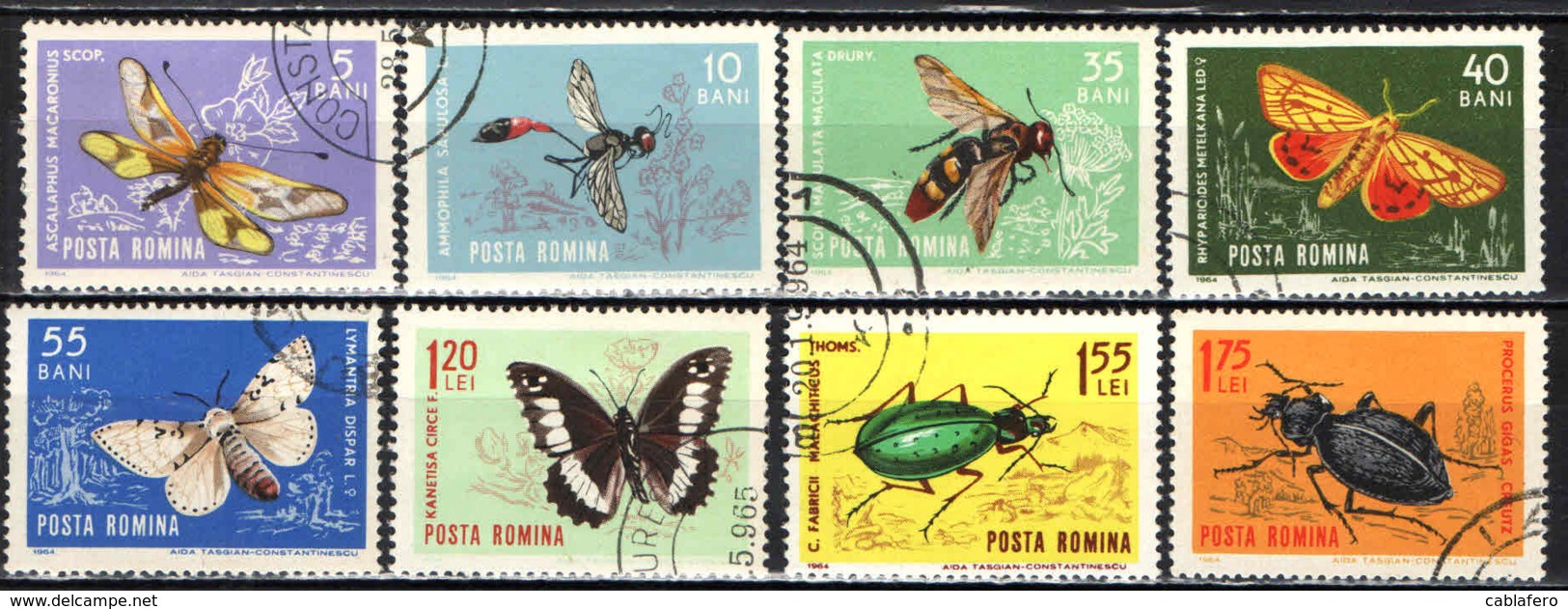 ROMANIA - 1964 - Insects - USATI - Usati