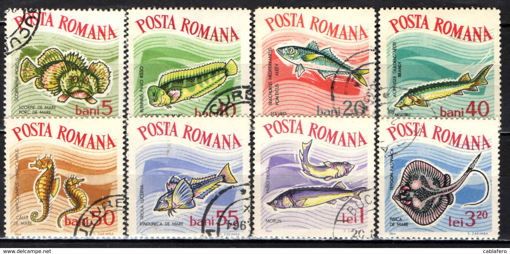 ROMANIA - 1964 - Fish (Constanta Aquarium) - USATI - Usati