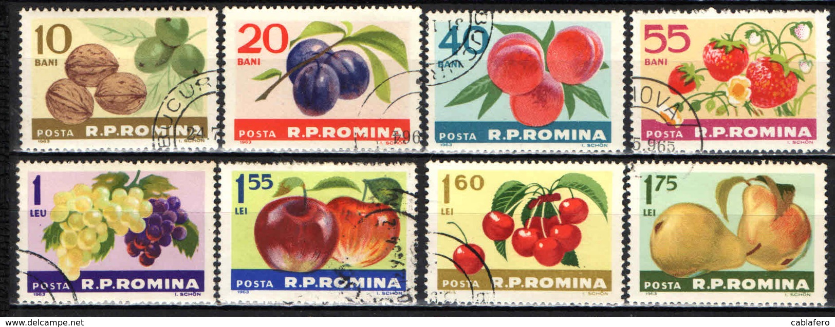 ROMANIA - 1963 - SERIE FRUTTA - USATI - Usati