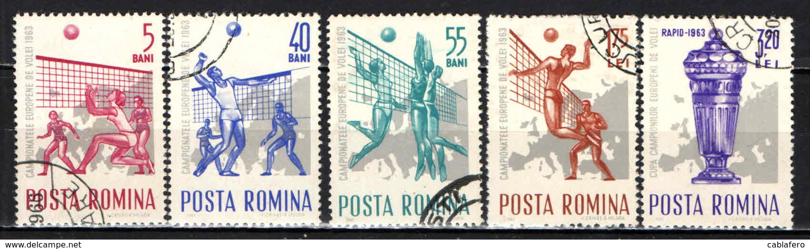 ROMANIA - 1963 - CAMPIONATO EUROPEO DI PALLAVOLO - USATI - Usati