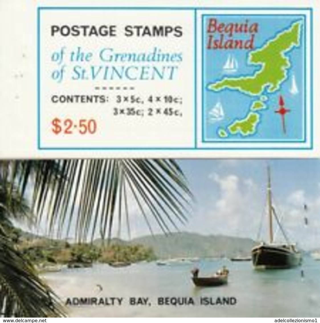 5541BIS ) 1976 Grenadine Di St Vincent $2.50 Mappe Di BEQUIA Island Libretto.-MNH** - Grenada (...-1974)