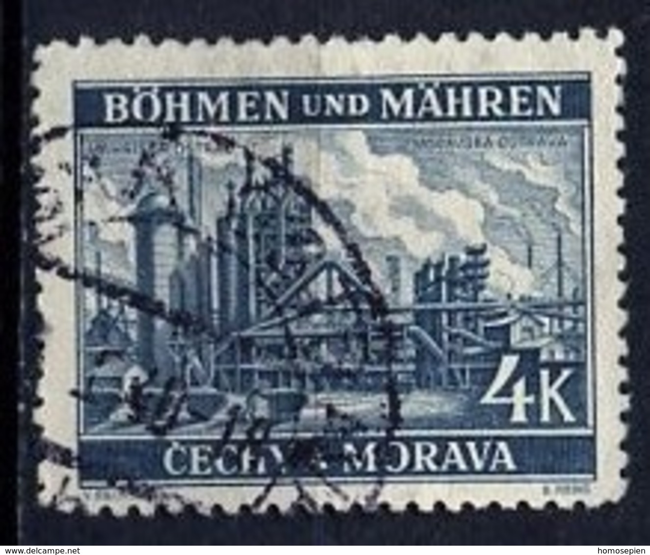 Bohëme Et Moravie - Böhmen Und Mähren - Tchécoslovaquie  1939-40 Y&T N°34 - Michel N°34 (o) - 4k Moravska Ostrava - Oblitérés