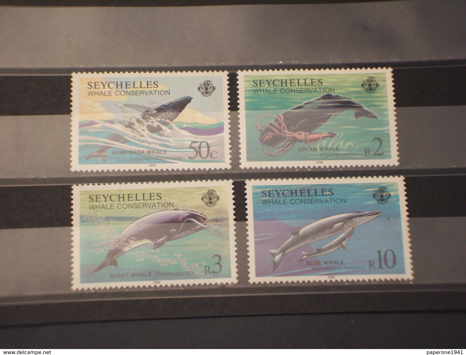 SEYCHELLES - 1984 BALENE 4 VALORI - NUOVI(++) - Seychelles (1976-...)