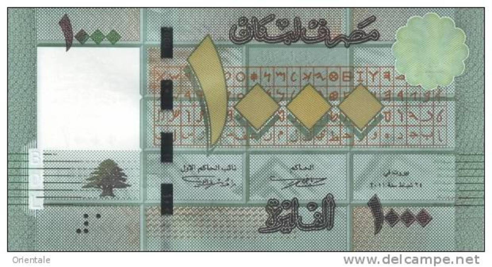 LEBANON P. 90a 1000 L 2011 UNC - Lebanon