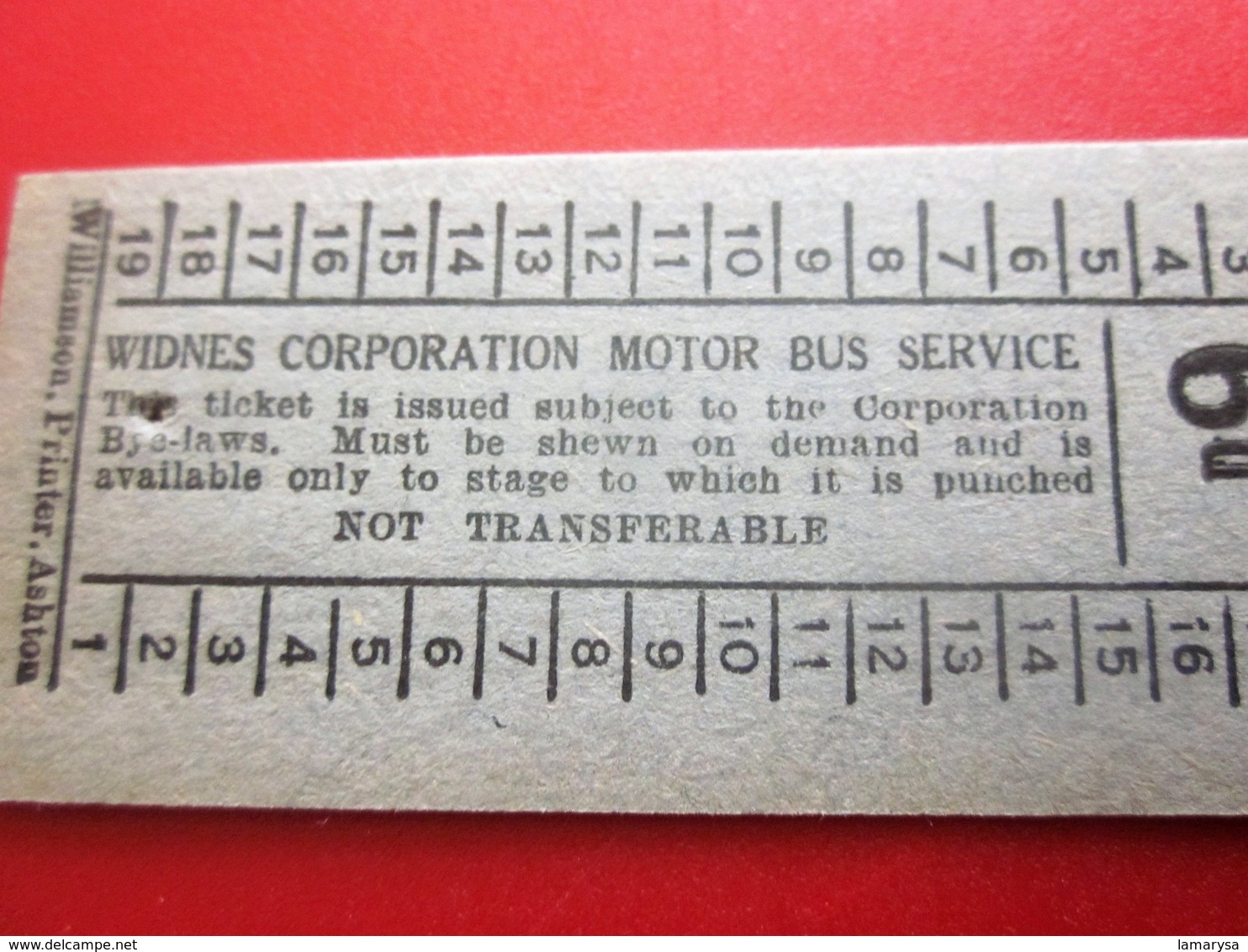 WIDNES CORPORATION MOTOR BUS SERVICE TRANSPORT Transportation Tickets Single Tickets Billet Ticket Metro Shuttle Service - Europe