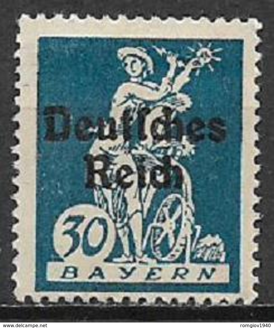 GERMANIA REICH REP DI WEIMAR 1920 FRANCOBOLLI DI BAVIERA SOPRASTAMPATI UNIF. 224 MNH SENZA GOMMA - Nuovi