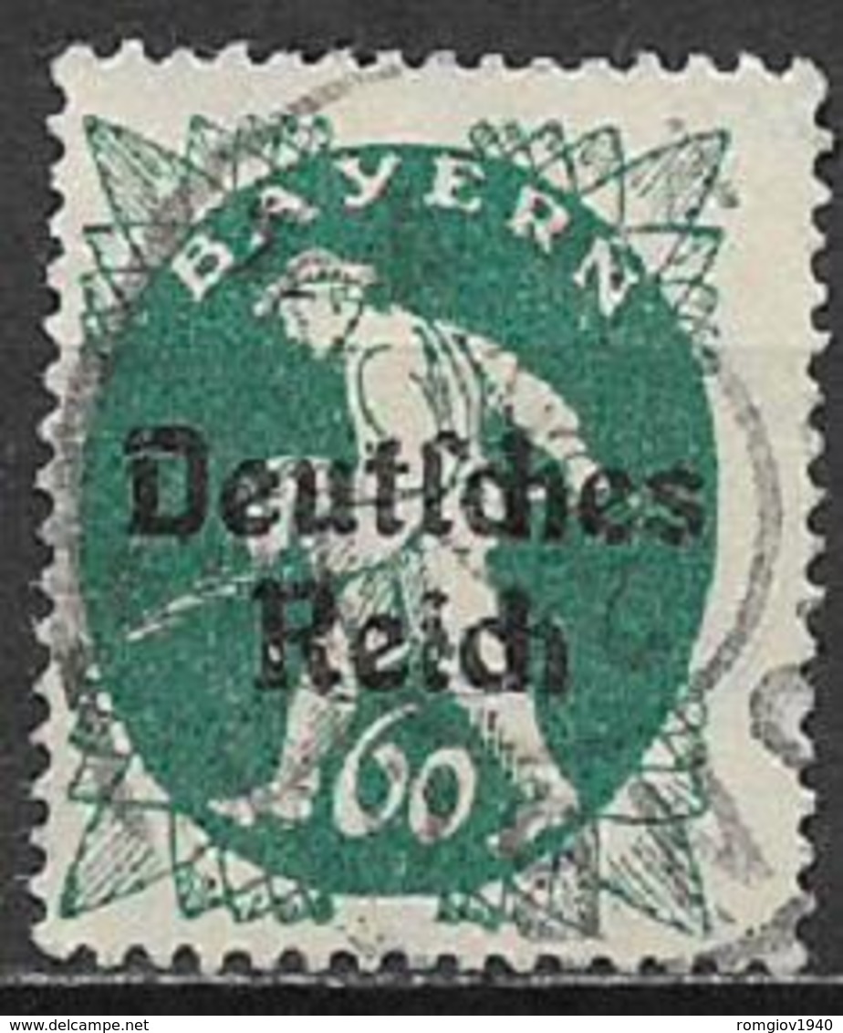 GERMANIA REICH REP DI WEIMAR 1920 FRANCOBOLLI DI BAVIERA SOPRASTAMPATI UNIF. 227 USATO VF - Usati