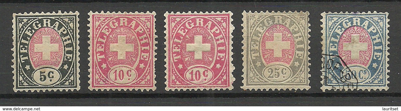 SCHWEIZ Switzerland 1881 Telegraphe Telefraphenmarken, Mint & Used NB! - Telegraph